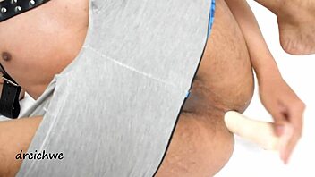 puppy experiments with anal toys in wild fetish play