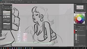 In summertime saga, darkcookie streams an erotic game on picarto