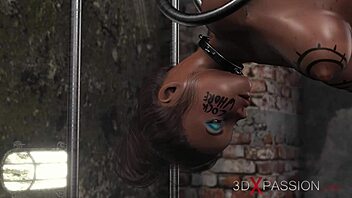 Cartoon sex slaves in cages deepthroat and get fucked by masked man