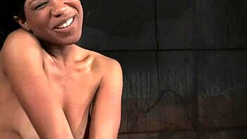 Ebony BDSM Sub Hogtied And Roughly Fingered By Maledom With Toys And Gagging
