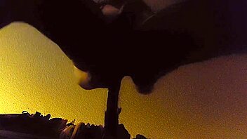 watch janna love, that cute crossdresser, play hard with an 11 inch dildo? her shaved ass gets fucked bent over!