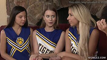 Hey, Reagan Foxx bangs her cheerleader buddy