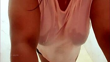 thailand lady enjoys bathing in the shower