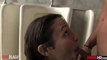 i made skinny brunette amber rayne my urinal