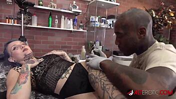 River Dawn Ink tattooed and fucked hard in the shop