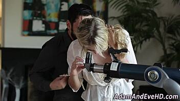 Busty domina says, 'Pound me harder, you voyeur!'