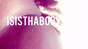 Sexy black girl shoots cum out of her pussy