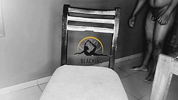 Ebony babe fingered close up.