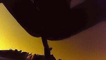 watch janna love, that cute crossdresser, play hard with an 11 inch dildo? her shaved ass gets fucked bent over!