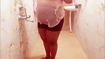 thailand lady enjoys bathing in the shower