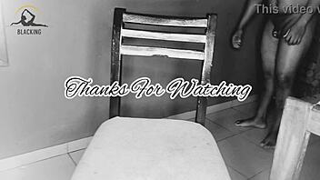 Ebony babe fingered close up.