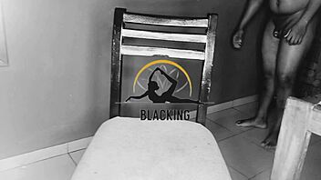 Ebony babe fingered close up.