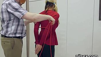 horny teen 18+ endured harsh anal therapy in asylum for bizarre treatment.