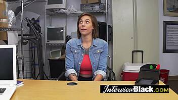 College teen sucks big black cock