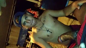 Latina gives blowjob to black cock with cute ass