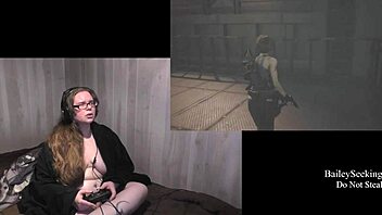 Naked Playthrough Of Resident Evil 3 Part 8 With Brunette's Natural Tits!