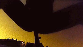 watch janna love, that cute crossdresser, play hard with an 11 inch dildo? her shaved ass gets fucked bent over!