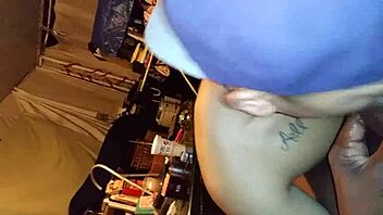 Latina gives blowjob to black cock with cute ass