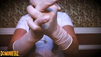Doctor and Nurse in Latex Gloves Roleplay at Hospital Fetish Session