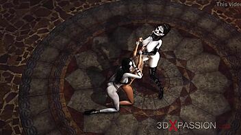 Two Shemale Witches Play With A Hot Blonde In The Castle?