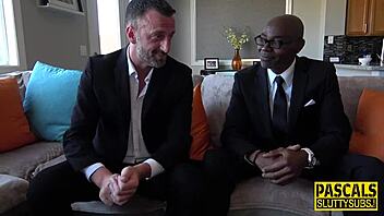 is this gagged blonde sub ready for interracial anal?