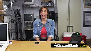 College teen sucks big black cock