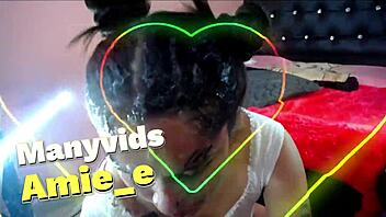 damn, this slut is spitting all over his face during deepthroat 😤