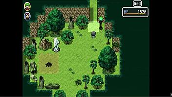 Yuka's ass fingering in the forest contrasts with her pissing in hentai game