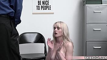 clueless petite blonde shoplifter gets rough fucked by burglar