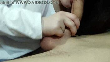 A young European girl gives a deepthroat blowjob to avoid getting caught by her friend