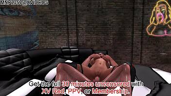 3d emo girl hangs with fit silver fox in anime world 😏