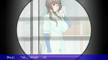 Neighbor's surprise visit in interactive Hentai game