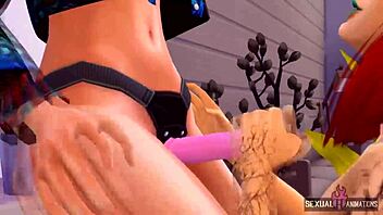 Painter seduces muse into lesbian sex with hot animations