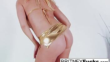 Britney rams toy into wet pussy!
