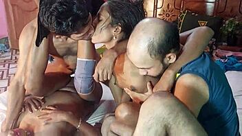 two teen 18+ amateurs experience double penetration with monster cocks in homemade deshi hot sex