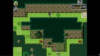 Yuka's ass fingering in the forest contrasts with her pissing in hentai game