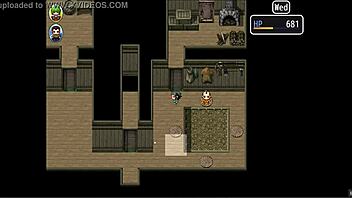 Yuka's ass fingering in the forest contrasts with her pissing in hentai game