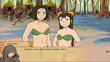 Animated porn video of Jinora and Ikki engaging in hardcore sex