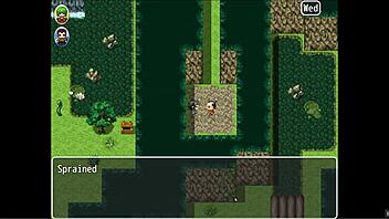 Yuka's ass fingering in the forest contrasts with her pissing in hentai game