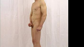 gay nudist stroking on the beach