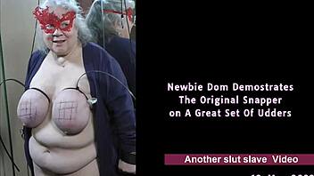 Amateur BBW submits to BDSM training with breast fetish focus