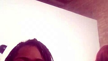 ebony couple does foot play on webcam with friends