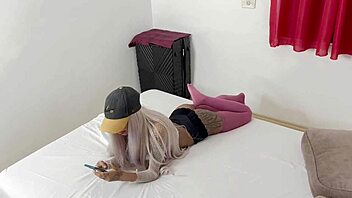 Interracial anal sex with a skinny brunette
