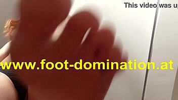 Domination and feet worship with redhead mistress