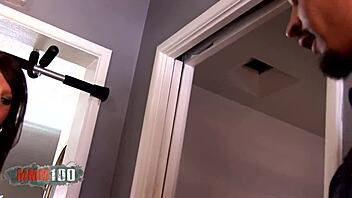 chubby brunette rides big black cock cowgirl style then gets blowjob fucking pussy interracial curvy fat