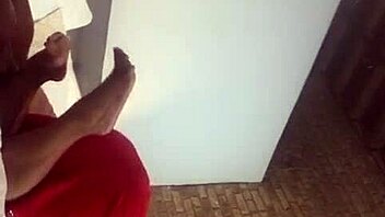 ebony couple does foot play on webcam with friends