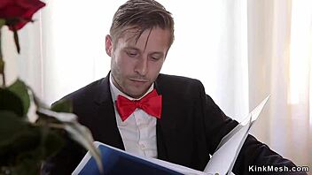 I fuck two as head butler in rough bdsm submission
