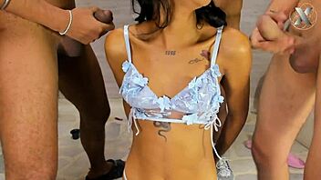 Can This Latina Handle All Those Dicks Sucking Her Face?