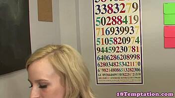 stepsister jerking and sucking in class 😈