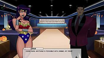 Redhead beauty enjoys sensual blowjob and ASMR sounds in DC Comics-inspired video
